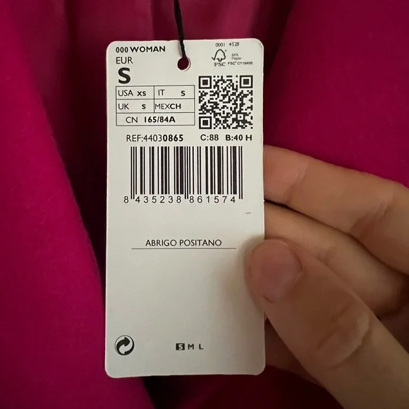 NWT Mango Hot Pink Unstructured Wool-blend Coat - Picture 11 of 11